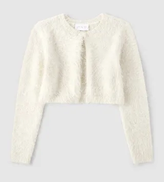 Girl's Long Sleeves Eyelash Cardigan