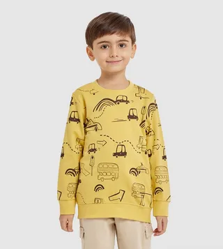 All Over Printed Long Sleeves Sweatshirt