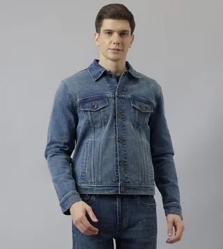 Washed Long Sleeves Denim Jacket