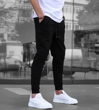 Solid Drawstring Waist Joggers