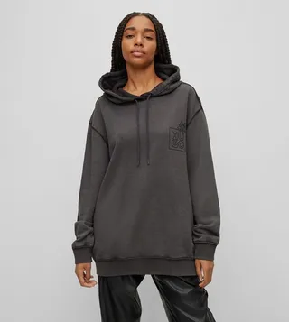 Printed Long Sleeves Oversized Hooded