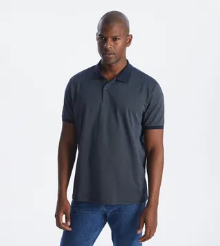 Textured Short Sleeves Polo T-Shirt