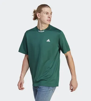 Logo Printed Crew Neck Mesh Active T-Shirt