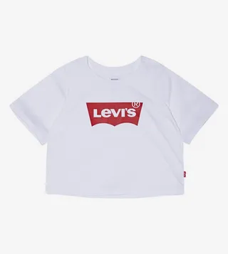 Logo Print Short Sleeves Cropped T-Shirt