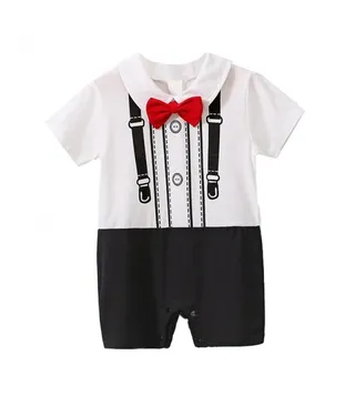 Boy's Printed Short Sleeves Rompers