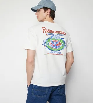 Printed Back Short Sleeves T-Shirt