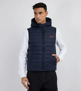 Logo Print Hooded Puffer Gilet