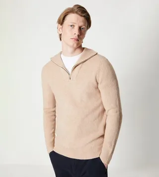 Zip Neck Fisherman Sweater
