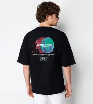 Printed Back Short Sleeves T-Shirt