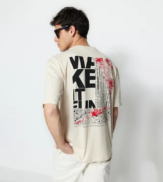 Printed Back Short Sleeves T-Shirt