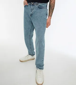 Washed Straight Fit Jeans