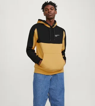 Printed Color Block Hoodie