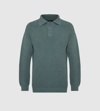 Polo Neck Oversized Knitted Sweater
