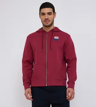 AERO Print Detail Zip-Through Hooded Jacket