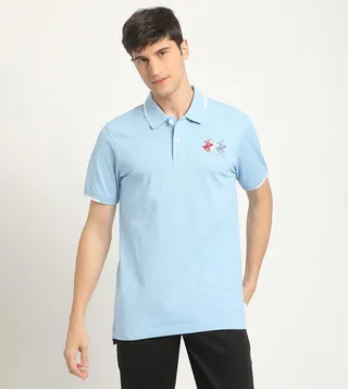 Logo Embroidered Contrast Trim Polo T-Shirt