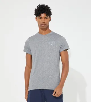 The Code Printed V-Neck Active T-Shirt