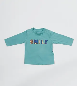 Smile Slogan Printed Long Sleeves T-Shirt
