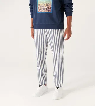 Striped Button Closure Pants
