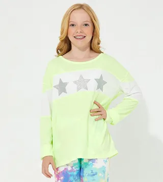 Star Printed Long Sleeves Active T-Shirt