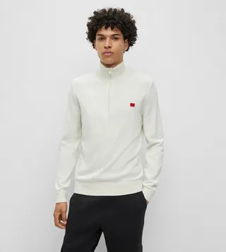 Half-Zip Neck Long Sleeves Sweater