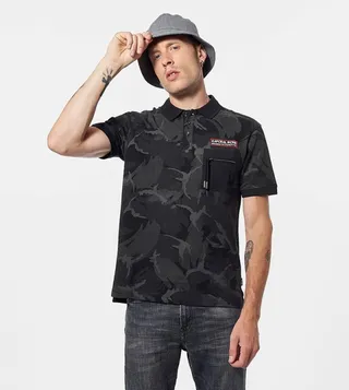 Camouflage Printed Pocket Detail Polo T-Shirt