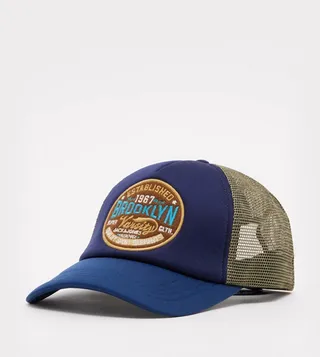 Embroidered Mesh Detail Trucker Cap
