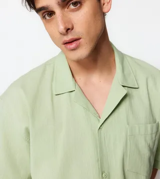 Solid Front Pocket Shirt