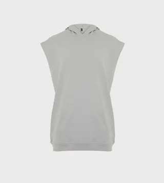 Solid Sleeveless Hooded T-Shirt