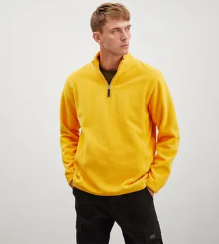 Fleece Half Zippered Long Sleeves Sweatshirt