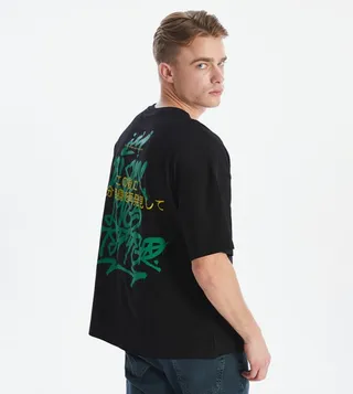 Printed Short Sleeves Oversized T-Shirt