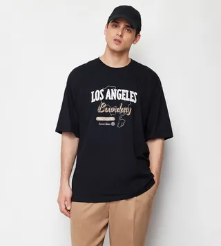 Printed Crew Neck Oversized T-Shirt