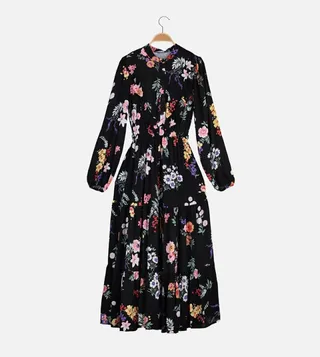 Printed Belted Midi Dress
