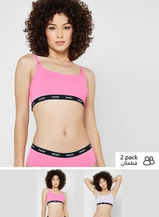 2 Pack Logo Bralette