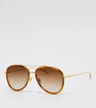 Acetate Gradient Tint Aviator Sunglasses