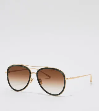 Acetate Gradient Tint Aviator Sunglasses