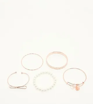5-Pack Charm Bangle Bracelets