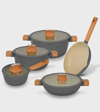 9 Piece Cookware Set ARIA with Aluminum and Non-stick Coating