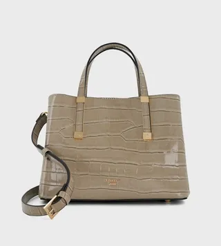 MIDIDORRIE Croc Textured Shoulder Bag