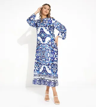 Ethnic Motifs Printed Woven Maxi Dress