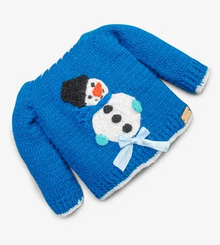 Sweater With Cap And Booties - Blue