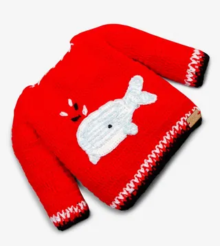 Sweater With Cap And Booties - Red
