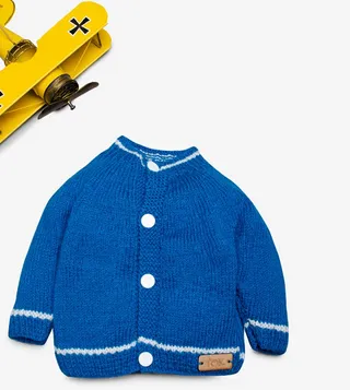 Sweater With Cap And Booties - Blue