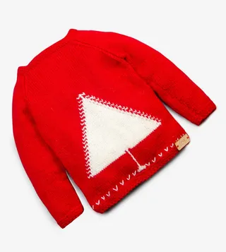 Sweater With Cap And Booties - Red
