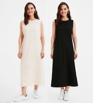 Pack of 2 Solid Maxi Dresses