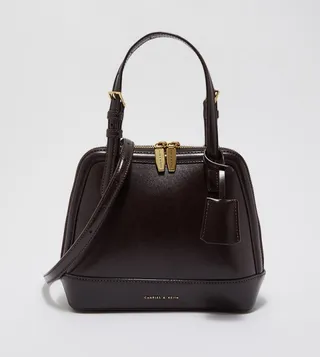 Double Handle Two-Way Zip Shoulder Bag