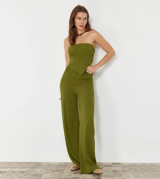 Solid Strapless Co-Ord Set