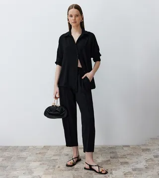 Textured Shirt and Trouser Set