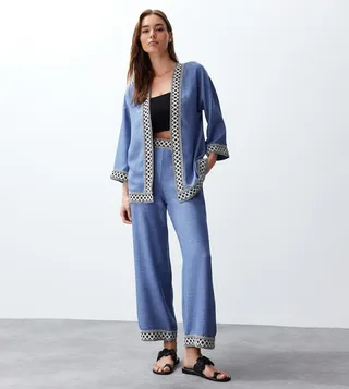 Embroidered Top and Bottom Set