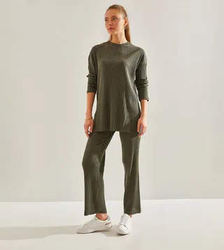 Ribbed Long Sleeves Co-Ord Set