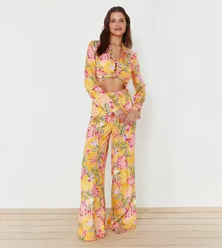 Floral Print Shirt and Trouser Set